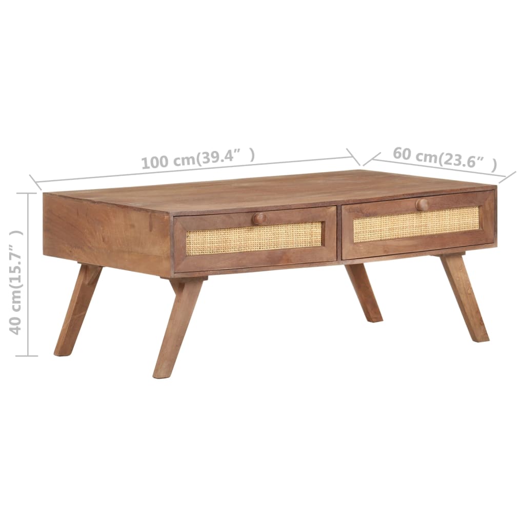 Salongbord 100x60x40 cm heltre mango