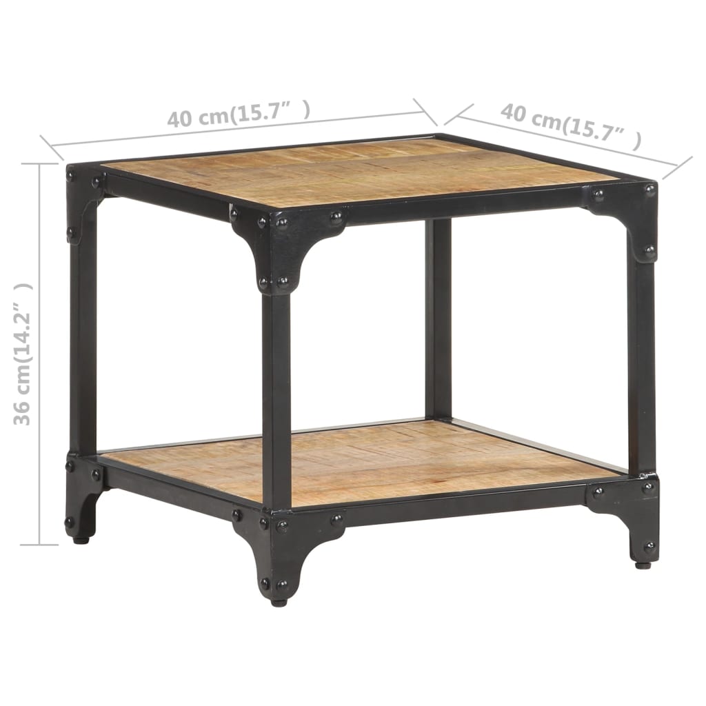 Salongbord 40x40x36 cm grov heltre mango
