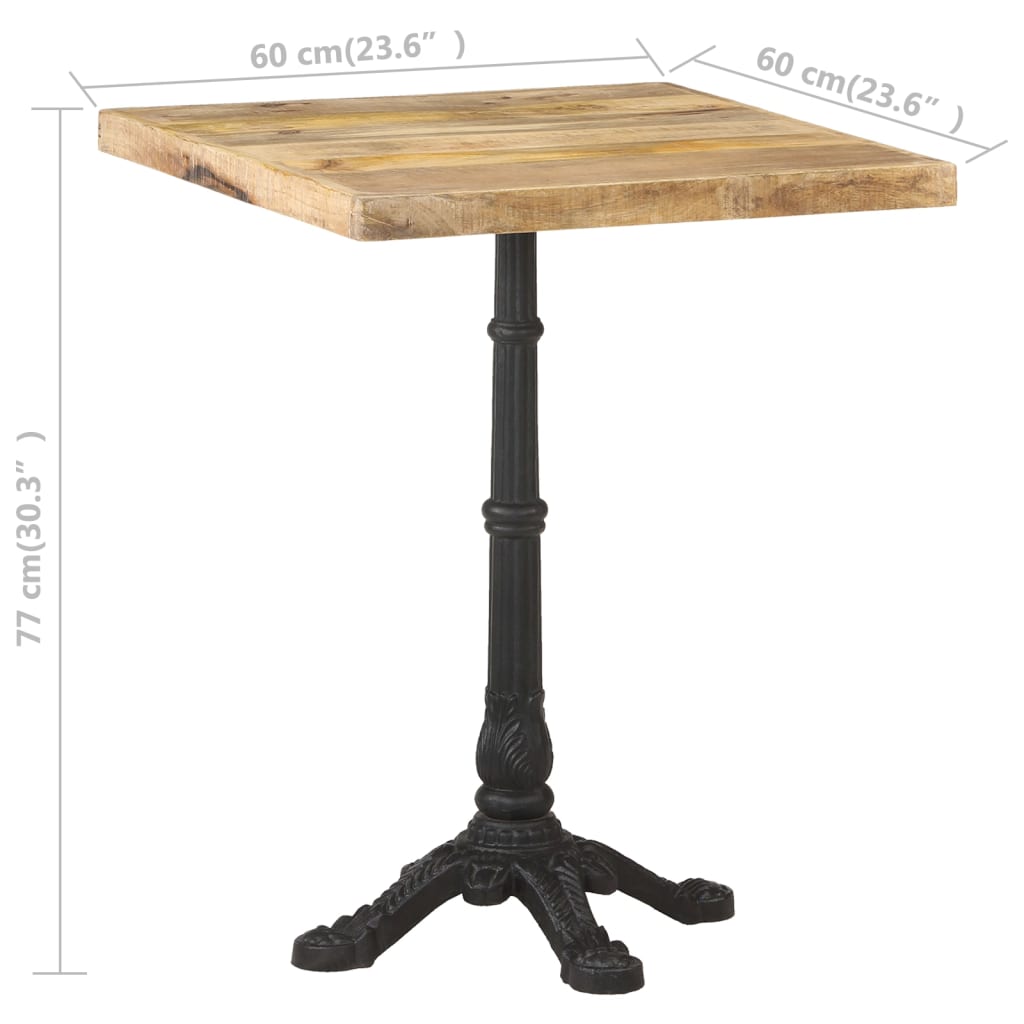 Bistrobord 60x60x77 cm grovt mangotre