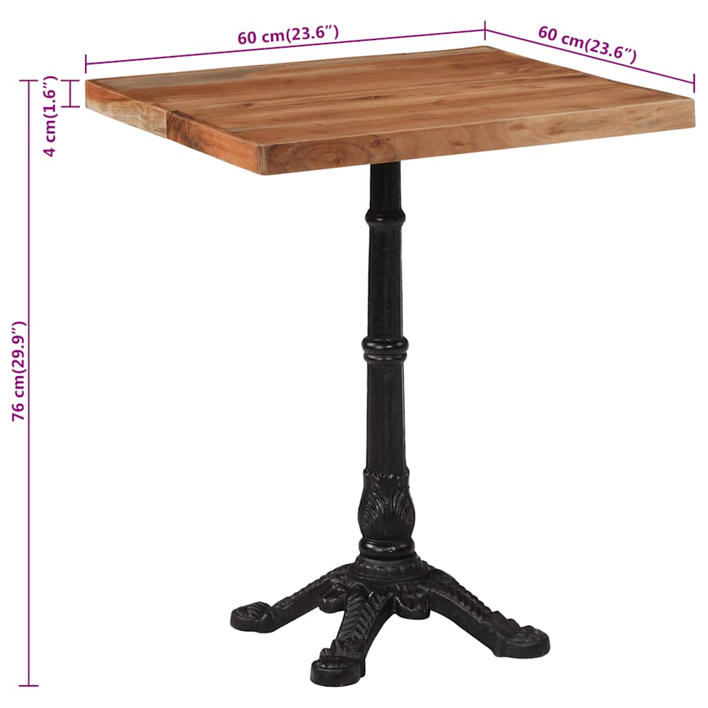 Bistrobord 60x60x76 cm heltre akasie