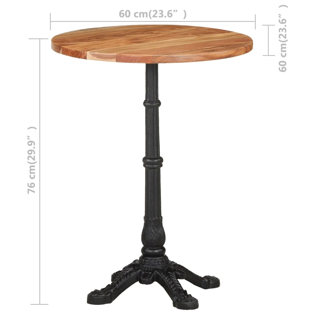 Bistrobord Ø60x76 cm heltre akasie