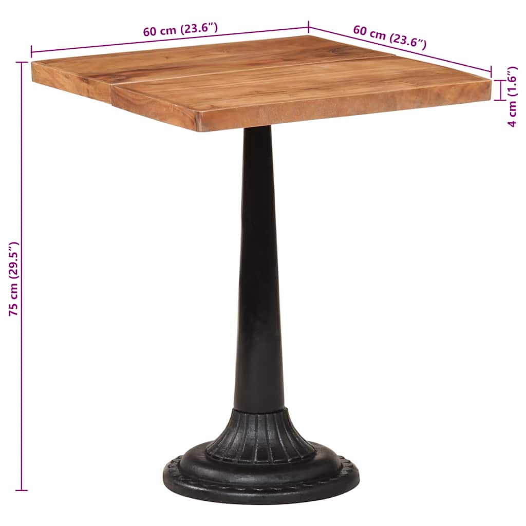 Bistrobord 60x60x76 cm heltre akasie
