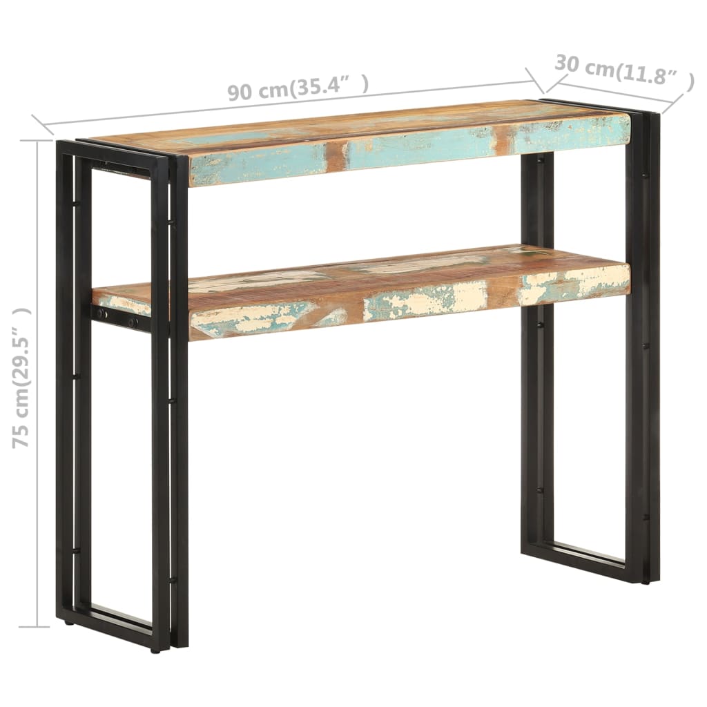 Konsollbord 90x30x75 cm gjenvunnet heltre