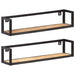 Vegghyller 2 stk 80 cm grov heltre mango