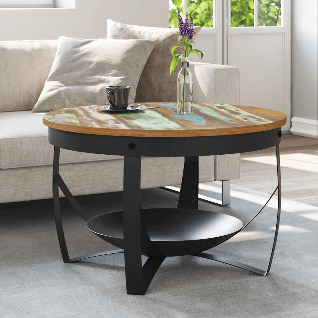 Salongbord Ø68x43 cm gjenvunnet heltre