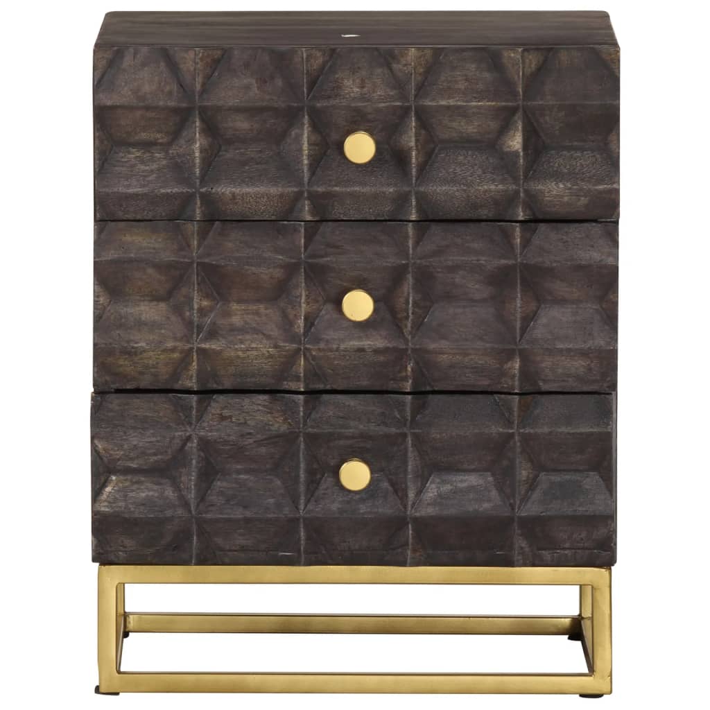 Nattbord 40x30x50 cm svart heltre mango vidaXL