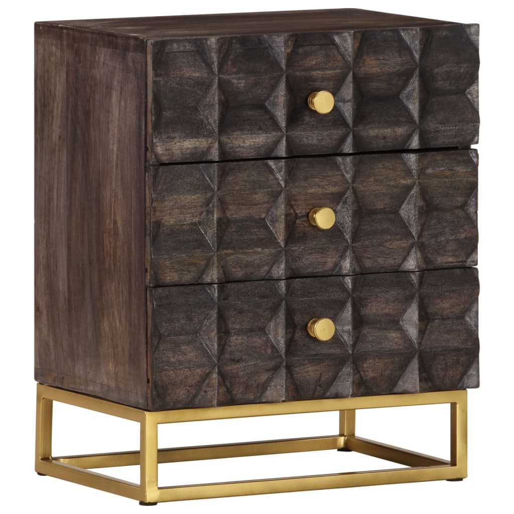 Nattbord 40x30x50 cm svart heltre mango vidaXL