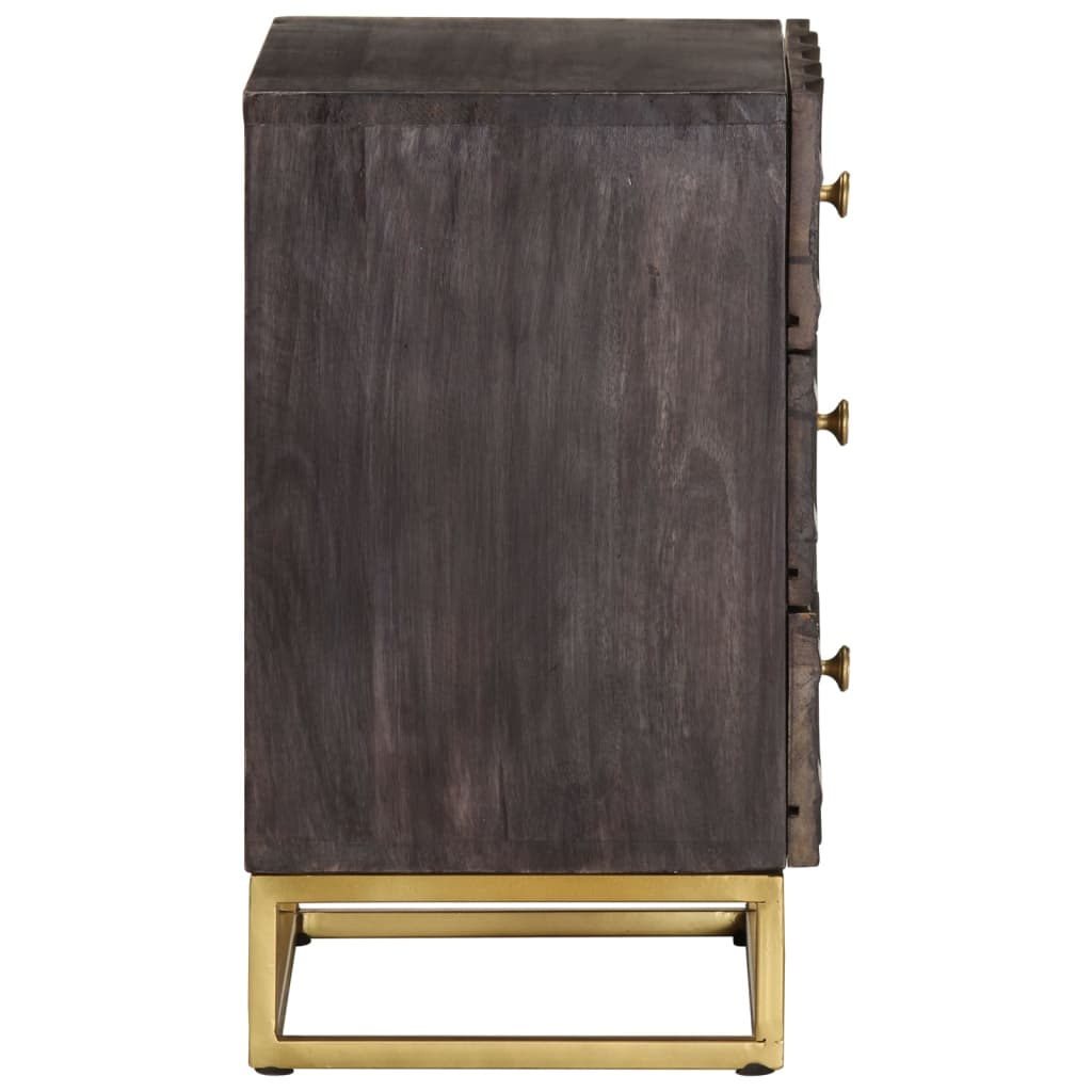 Nattbord 40x30x50 cm svart heltre mango vidaXL