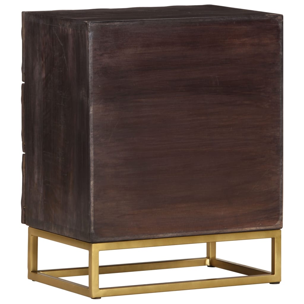 Nattbord 40x30x50 cm svart heltre mango vidaXL