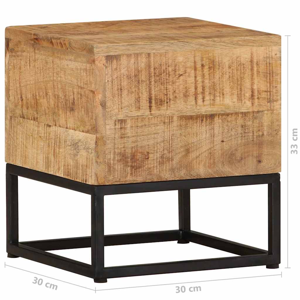 Sidebord 30x30x33 cm grovt heltre mango