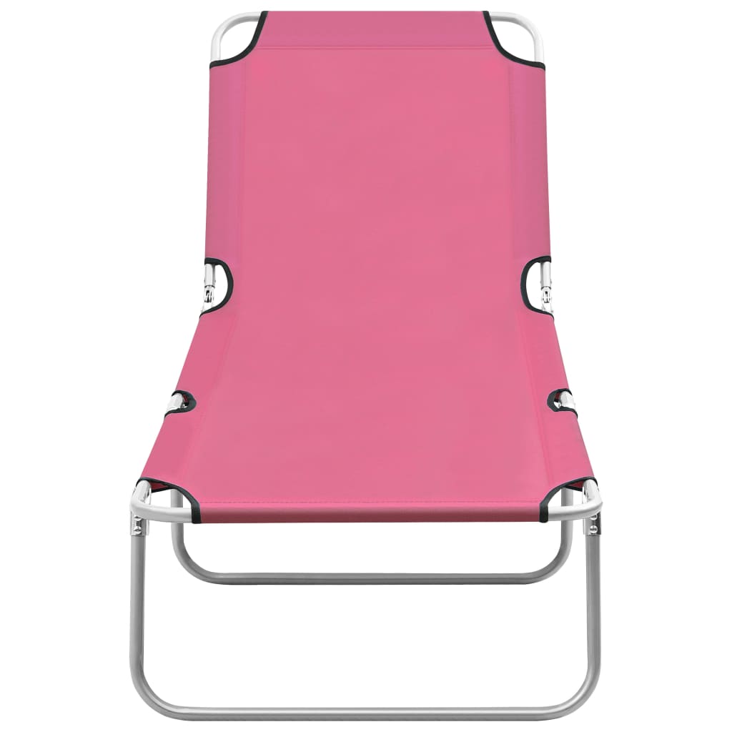 Sammenleggbar solseng stål og stoff rosa vidaXL