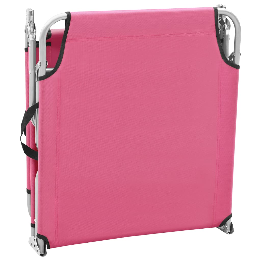Sammenleggbar solseng stål og stoff rosa vidaXL
