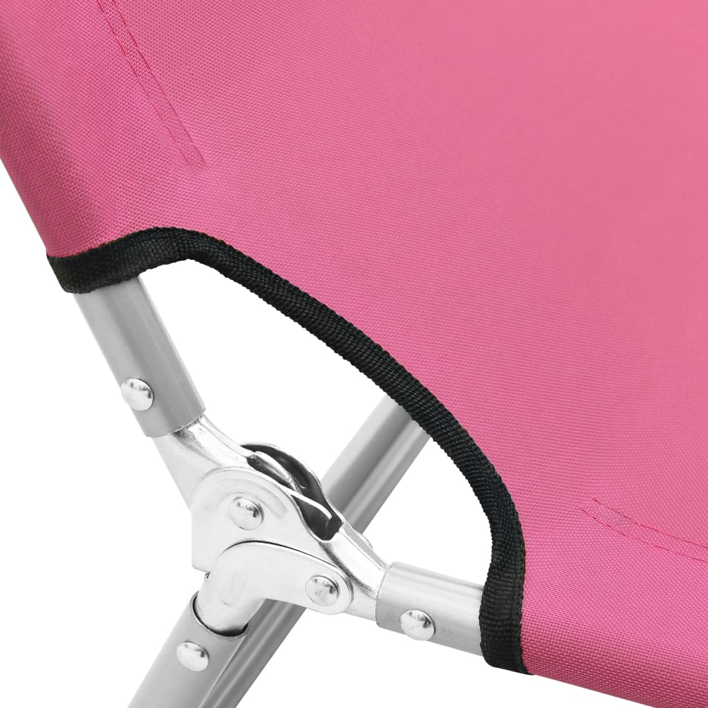 Sammenleggbar solseng stål og stoff rosa vidaXL