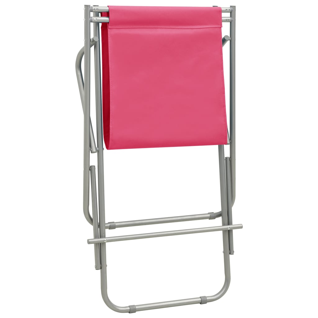 Solstoler 2 stk stål rosa
