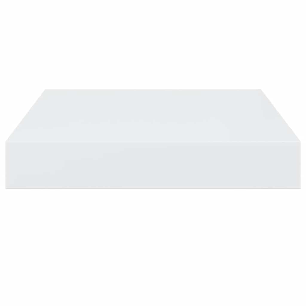 Flytende vegghyller 2 stk høyglans hvit 23x23,5x3,8 cm MDF