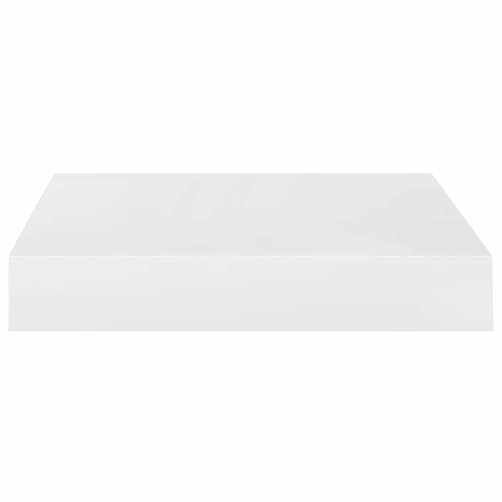 Flytende vegghyller 4 stk høyglans hvit 23x23,5x3,8 cm MDF