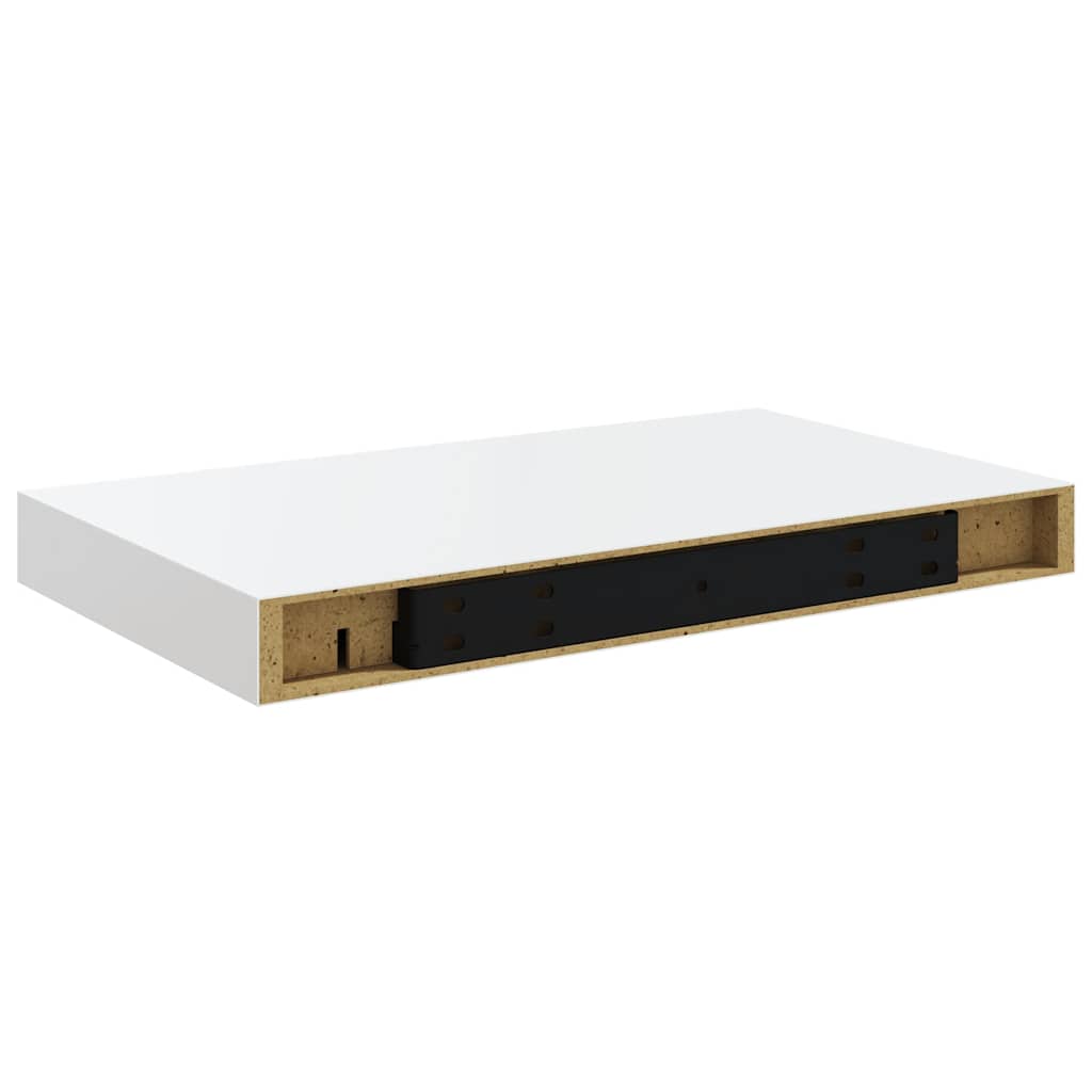 Flytende vegghyller 2 stk høyglans hvit 40x23,5x3,8 cm MDF