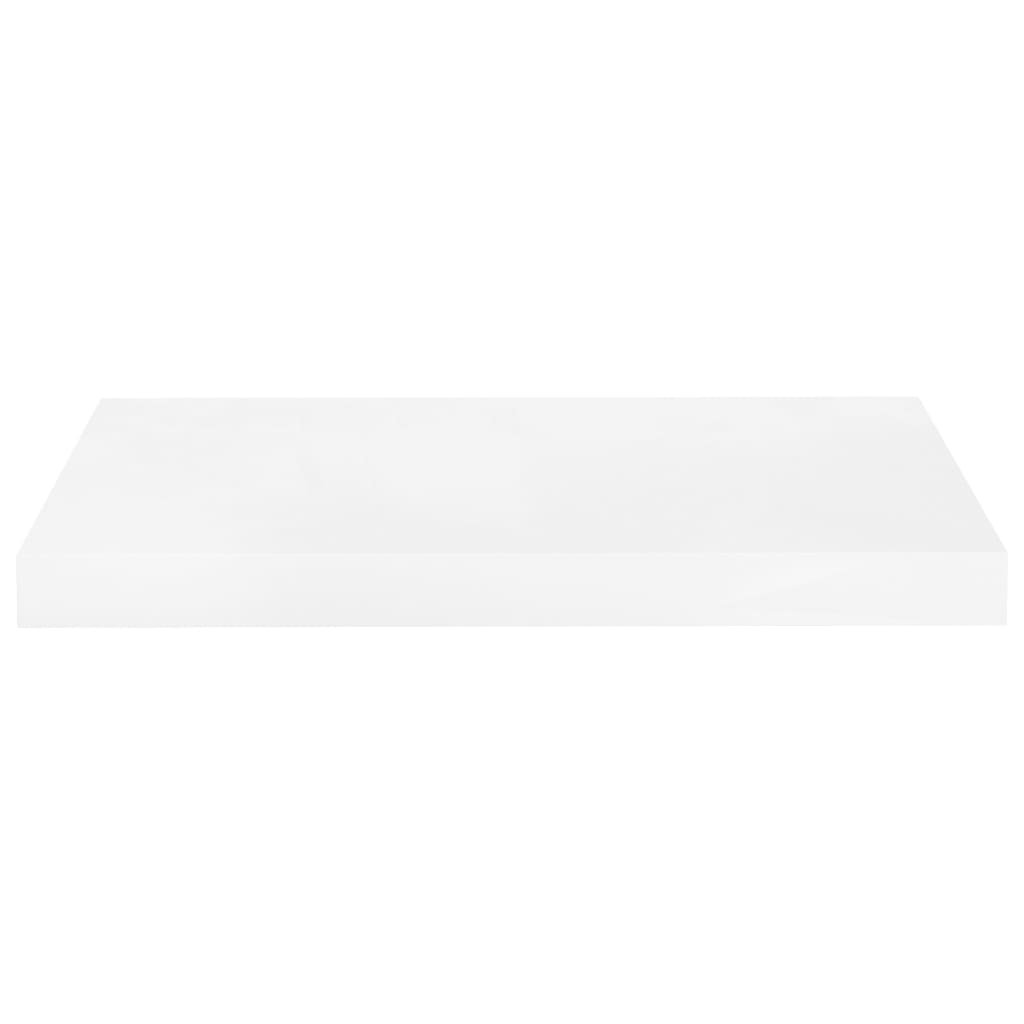 Flytende vegghylle høyglans hvit 50x23,5x3,8 cm MDF