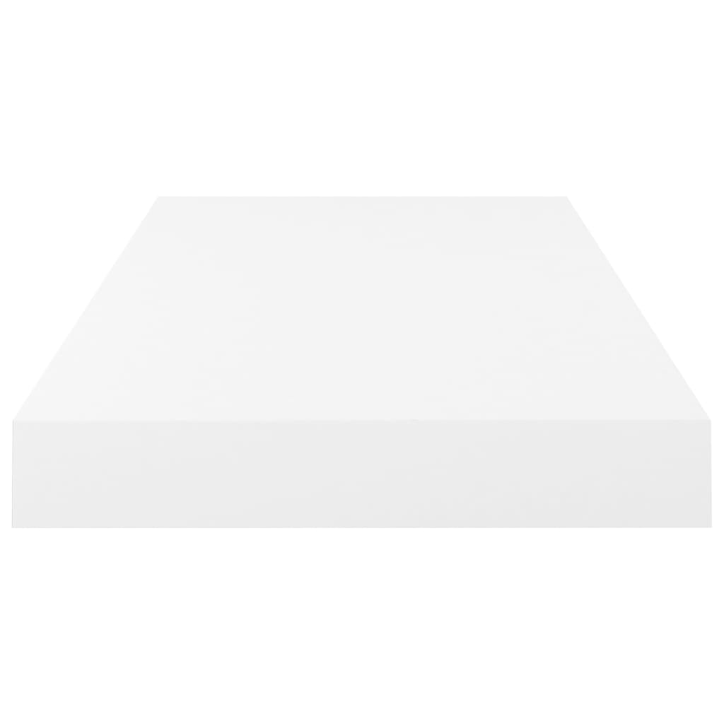 Flytende vegghylle høyglans hvit 50x23,5x3,8 cm MDF