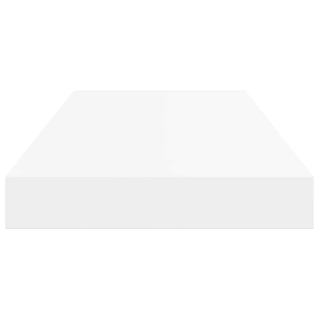 Flytende vegghyller 2 stk høyglans hvit 50x23,5x3,8 cm MDF