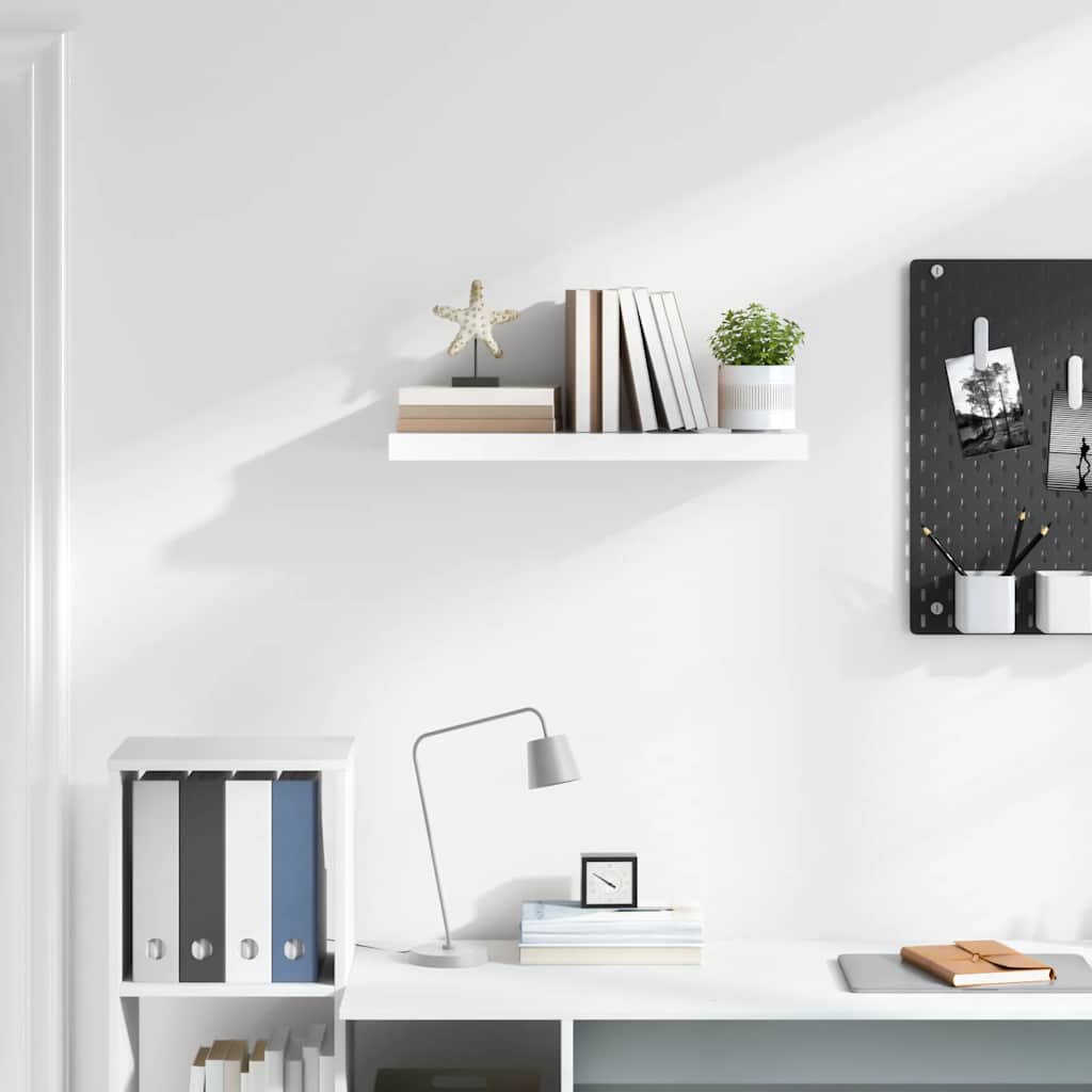 Flytende vegghylle høyglans hvit 60x23,5x3,8 cm MDF vidaXL