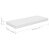 Flytende vegghyller 2 stk høyglans hvit 60x23,5x3,8 cm MDF