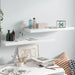 Flytende vegghyller 2 stk høyglans hvit 80x23,5x3,8 cm MDF