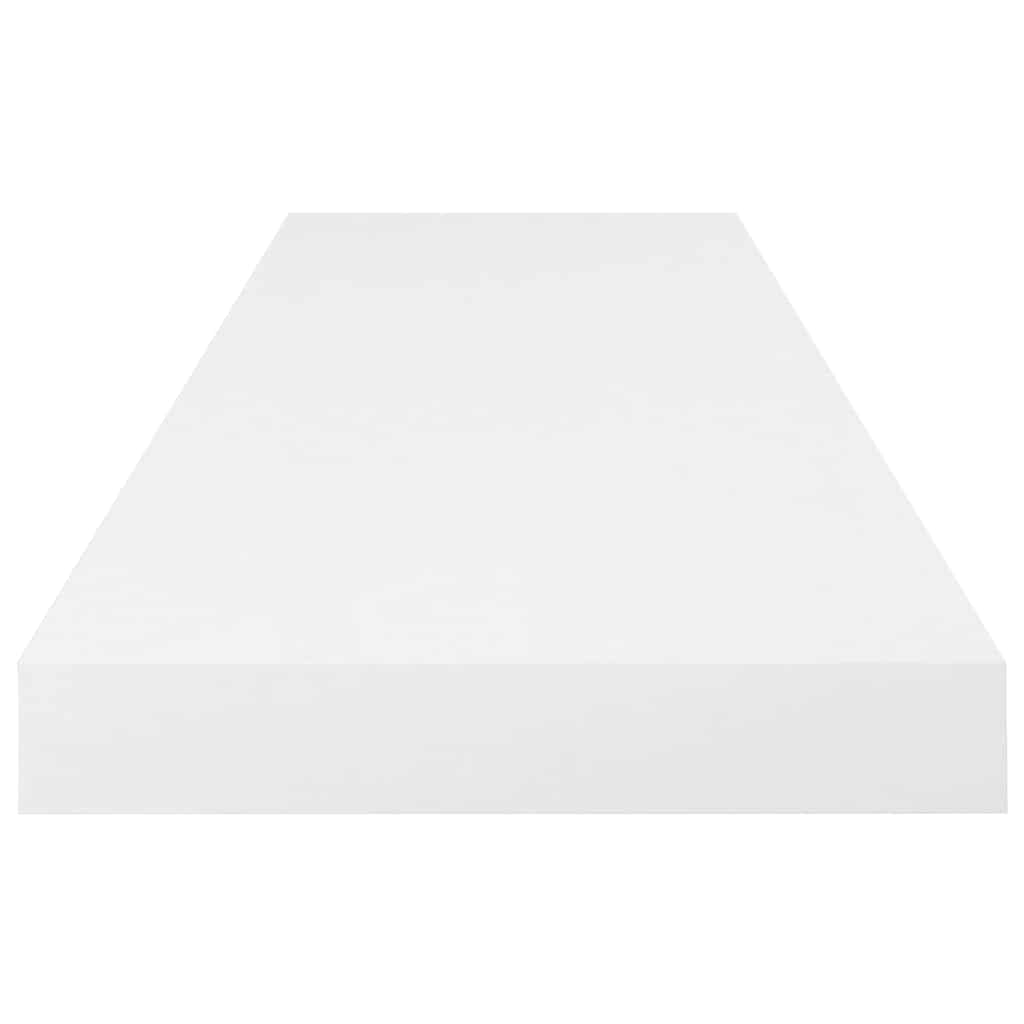 Flytende vegghyller 4 stk høyglans hvit 80x23,5x3,8 cm MDF
