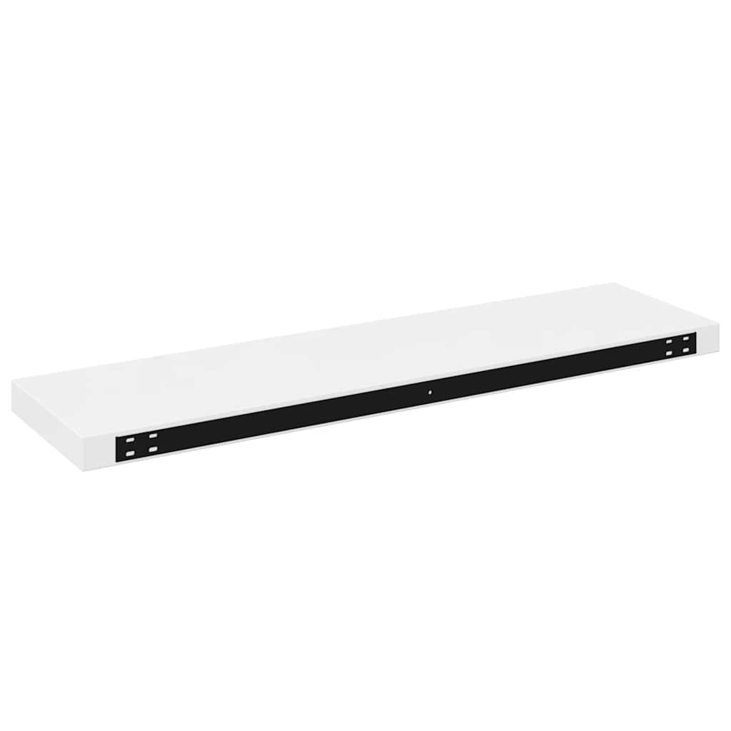 Flytende vegghyller 2 stk høyglans hvit 90x23,5x3,8 cm MDF