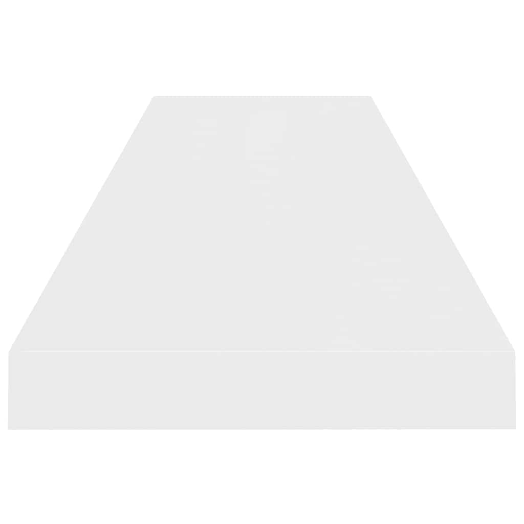 Flytende vegghyller 4 stk høyglans hvit 90x23,5x3,8 cm MDF