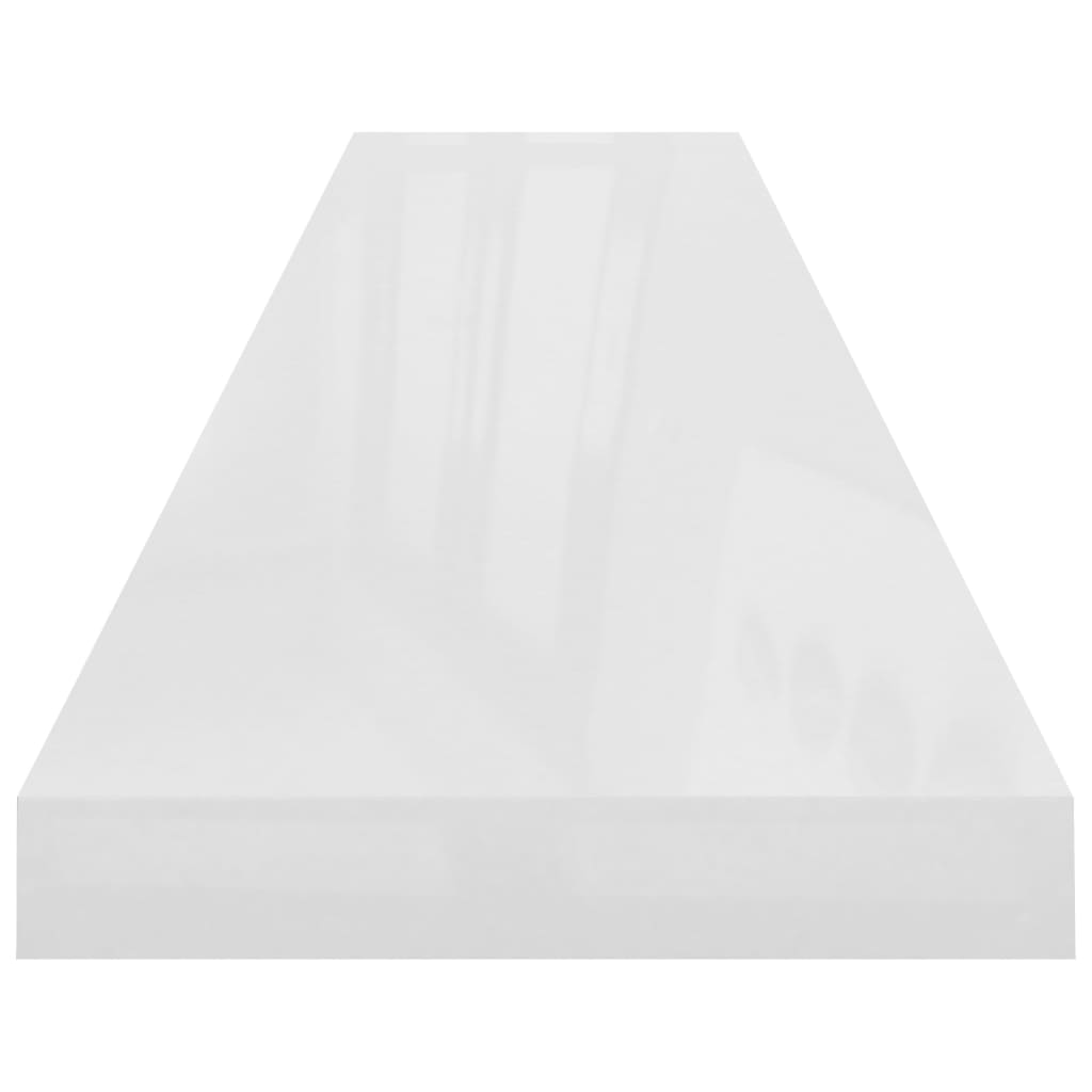 Flytende vegghylle høyglans hvit 120x23,5x3,8 cm MDF