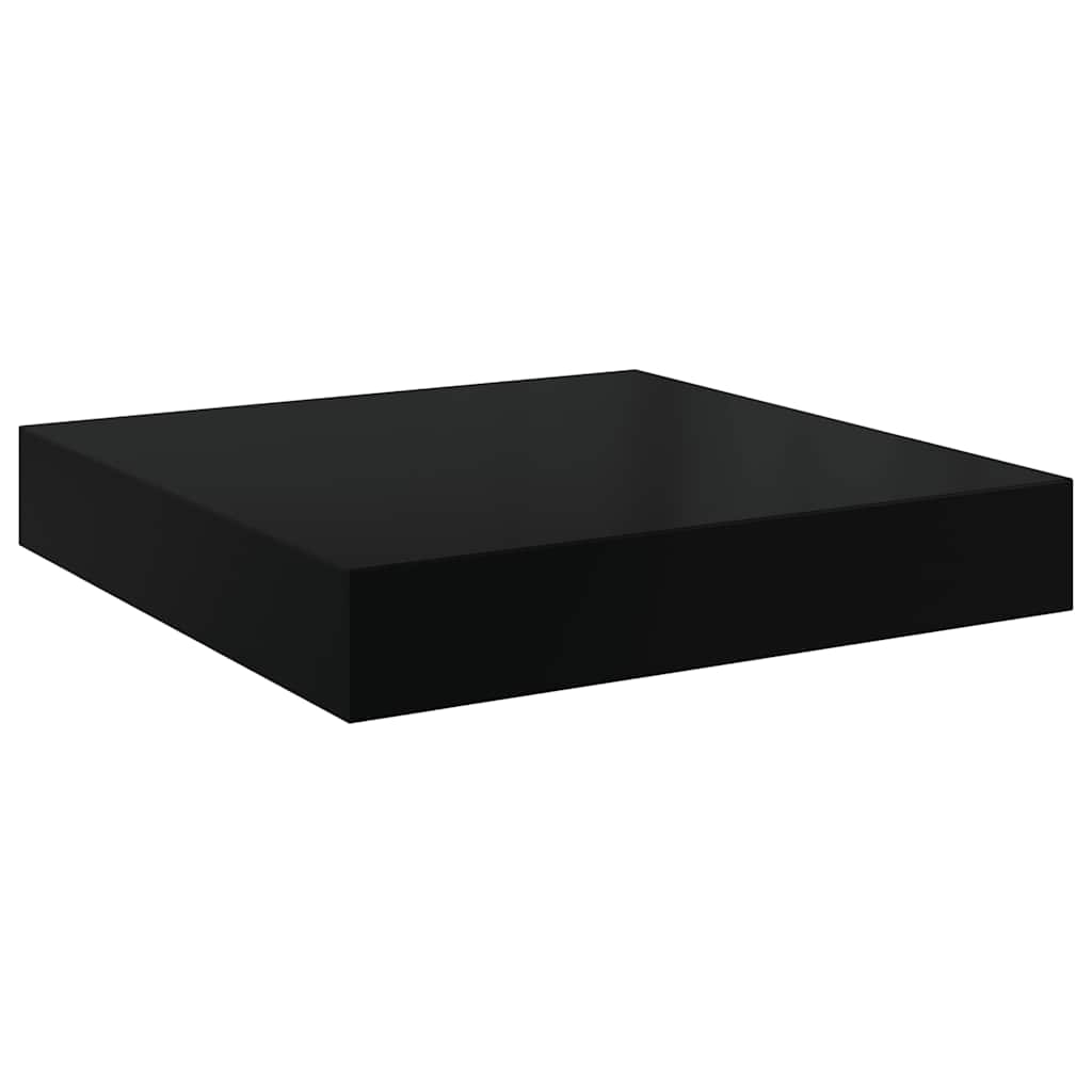 Flytende vegghylle høyglans svart 23x23,5x3,8 cm MDF