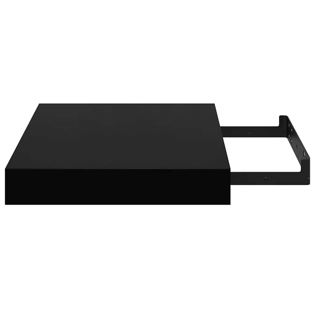 Flytende vegghylle høyglans svart 23x23,5x3,8 cm MDF