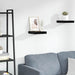 Flytende vegghylle høyglans svart 23x23,5x3,8 cm MDF