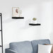 Flytende vegghyller 2 stk høyglans svart 23x23,5x3,8 cm MDF