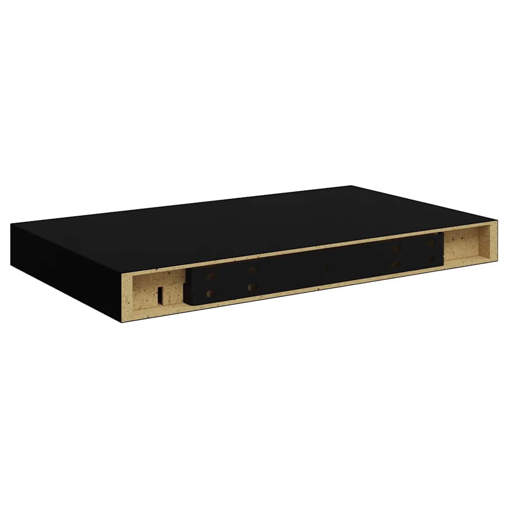 Flytende vegghylle høyglans svart 40x23x3,8 cm MDF