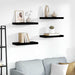 Flytende vegghyller 4 stk høyglans svart 50x23x3,8 cm MDF vidaXL
