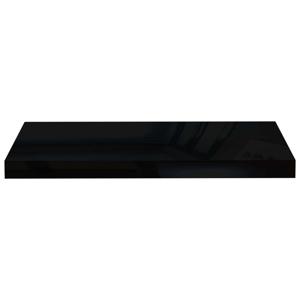 Flytende vegghylle høyglans svart 60x23,5x3,8 cm MDF