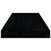Flytende vegghylle høyglans svart 60x23,5x3,8 cm MDF