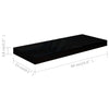 Flytende vegghylle høyglans svart 60x23,5x3,8 cm MDF