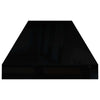 Flytende vegghyller 2 stk høyglans svart 80x23,5x3,8 cm MDF