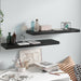 Flytende vegghyller 2 stk høyglans svart 80x23,5x3,8 cm MDF