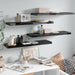 Flytende vegghyller 4 stk høyglans svart 90x23,5x3,8 cm MDF