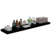 Flytende vegghylle høyglans svart 120x23,5x3,8 cm MDF