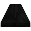 Flytende vegghylle høyglans svart 120x23,5x3,8 cm MDF