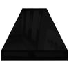 Flytende vegghyller 2 stk høyglans svart 120x23,5x3,8 cm MDF