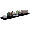 Flytende vegghyller 2 stk høyglans svart 120x23,5x3,8 cm MDF
