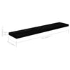 Flytende vegghyller 2 stk høyglans svart 120x23,5x3,8 cm MDF