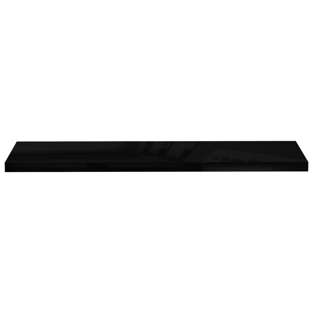 Flytende vegghyller 4 stk høyglans svart 120x23,5x3,8 cm MDF