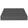 Flytende vegghyller 2 stk høyglans grå 23x23,5x3,8 cm MDF